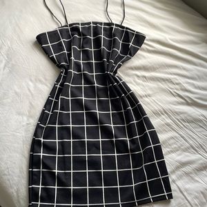 Black Grid Mini Dress